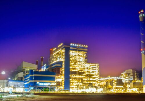 Cool light at a coal turbine power plant